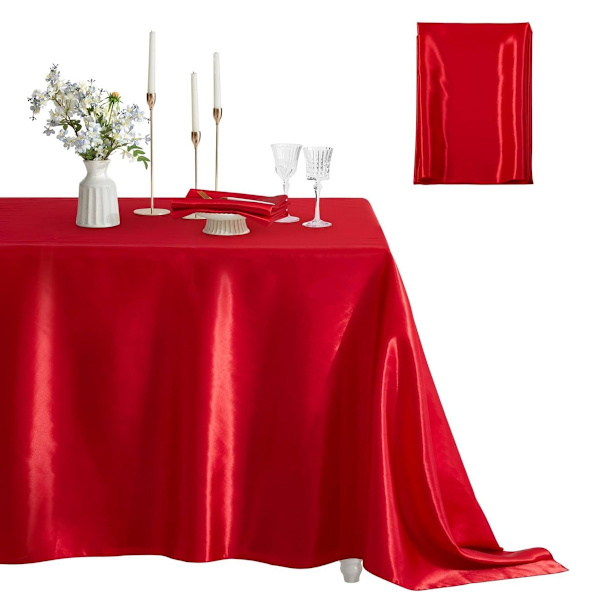 Elegant Polyester Satin Dug til Fester, Bryllupper og Begivenheder Red Red