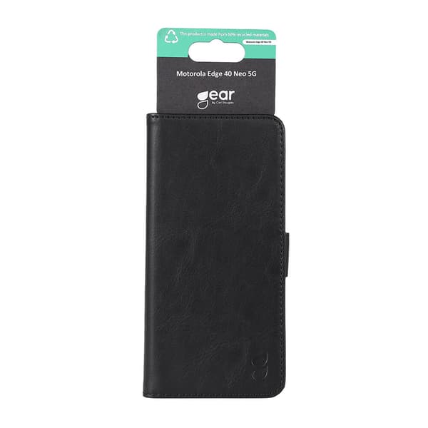 Wallet Klassisk 3 kort Motorola Edge 40 Neo 5G Sort