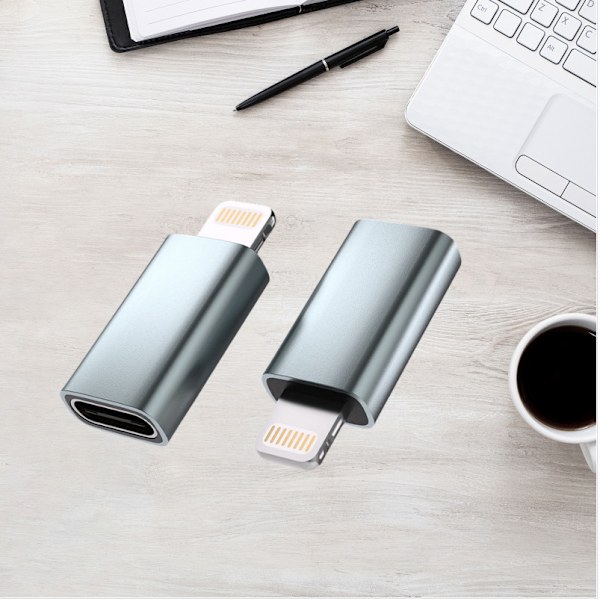 FA02 Lightning till Type-C Adapter - Grå, 27W Snabbladdning