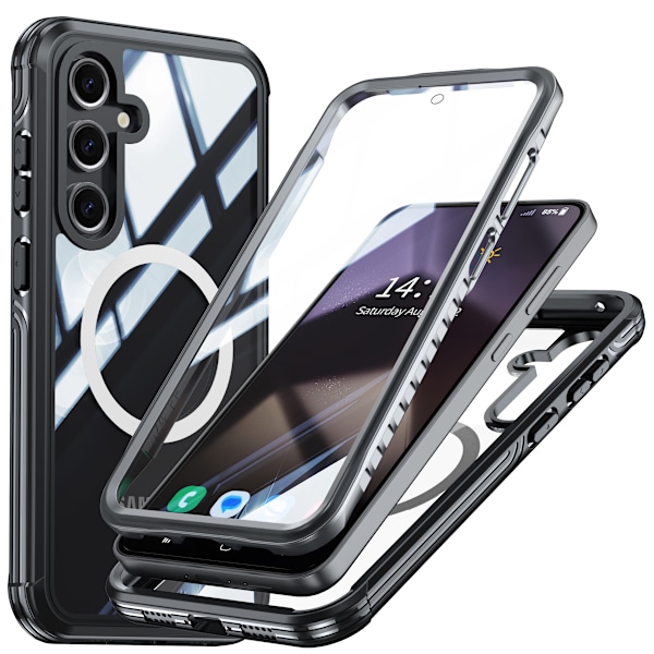 Samsung Galaxy S24 FE Cover, 9H Hærdet Glas Bagside Sort
