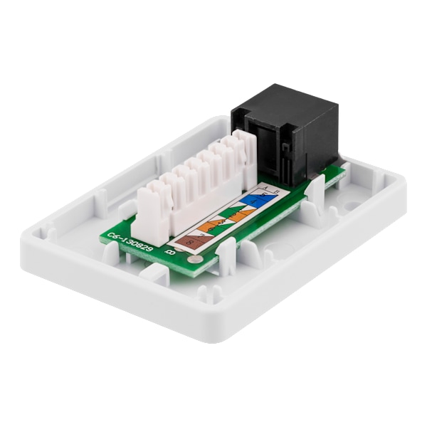 Unshielded network socket, Surface UTP 1xRJ45, Cat6, white