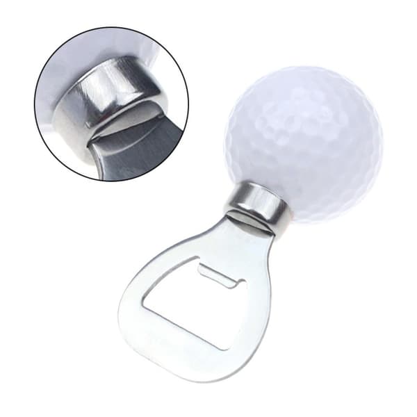 2-pak Golfbold Flaskeåbner - Rustfrit Stål, Skridsikkert Design, Ideel Golfgave Gold Gold