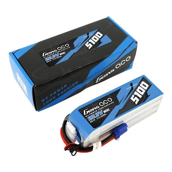Batteri GensAce 5100mAh 22,2V 80C 6S1P EC5