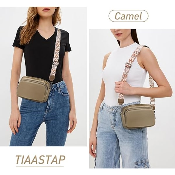 Crossbody taske skulderrem taske PU læder Sort