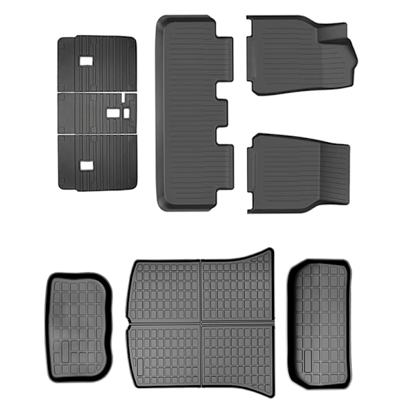 Tesla Model Y TPE Golvmattor Set med Trunk Mats & Ryggstödsdyna