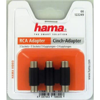 Adapter 3RCA-3RCA Hona-Hona Svart