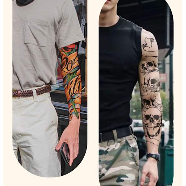 10 ark tatueringsdekaler - Blandade designer, vattentäta