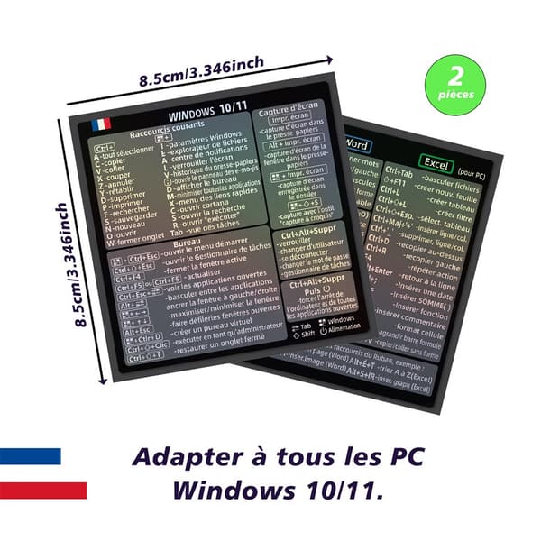 Franska Kortkommandon Tangentbordsdekaler för Windows - Förbättra Ditt Arbetsflöde