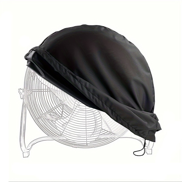 Beskyttende ventilatordæksel til udendørs piedestalventilatorer - 210D Oxford stof, sort L