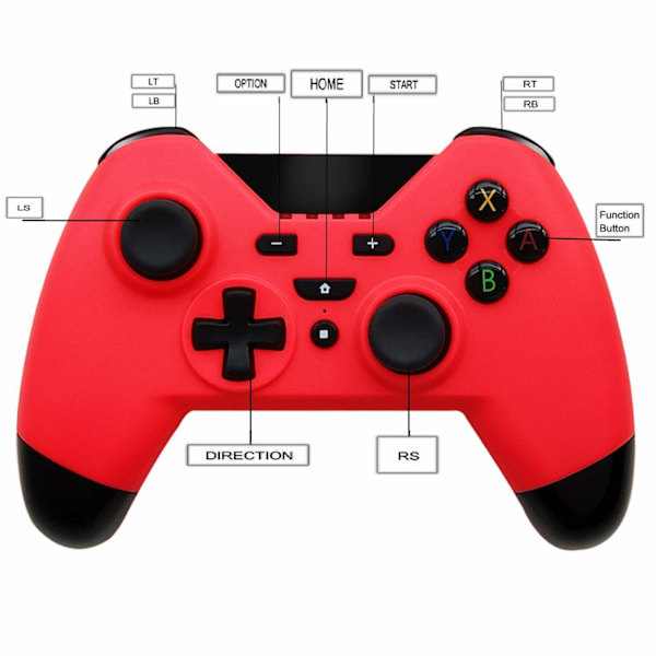 Handkontroll till Nintendo Switch trådlös Röd