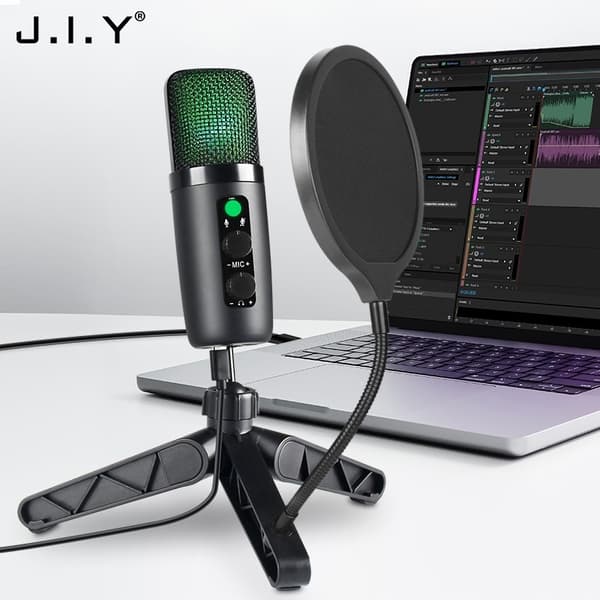 USB Kondensatormikrofon Kit - Studioinspelning & Streaming Mikrofon med Justerbart Stativ