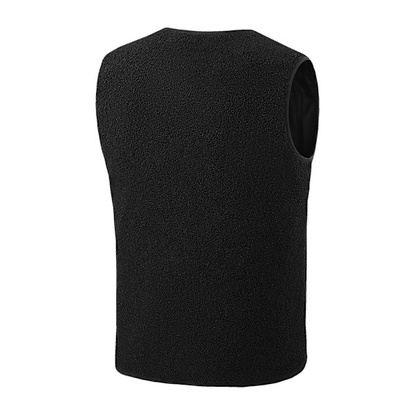 Opvarmet vest Teddy fleecevest med enkelt kontrol, 15 varmezoner Sort 3XL