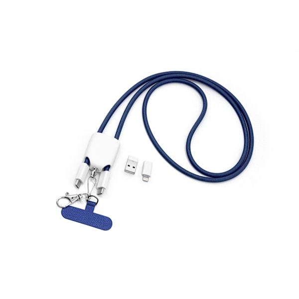 4-i-1 snabbladdande lanyard-datakabel Blå