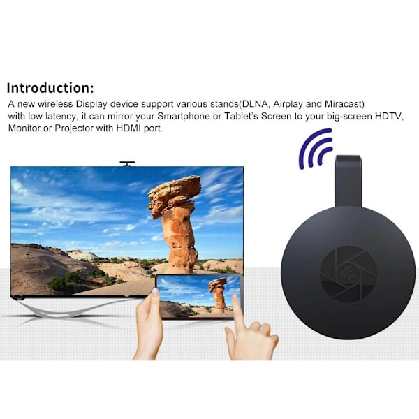 INF Media streamer trådlös HDMI dongel 1080p