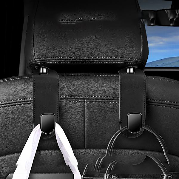 2-pack bilstols nackstödskrokar Black Black