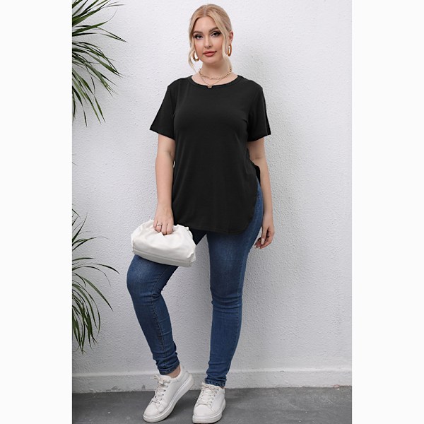 Plus-kokoinen musta T-paita 4XL
