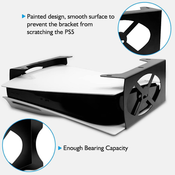 PS5-konsol under skrivbord väggfäste (2-pack)