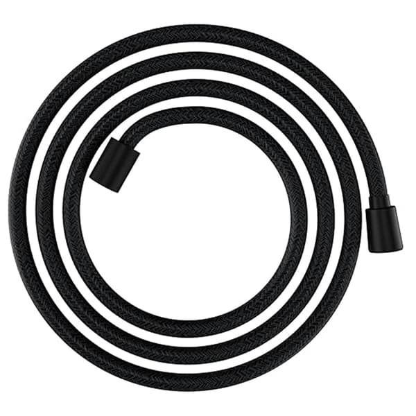 Bruserslange 2 Meter Sort Nylon Eksplosionssikker med Stålhætte - Høj Vandgennemstrømning, Fleksibel og Anti-kink til Badeværelse