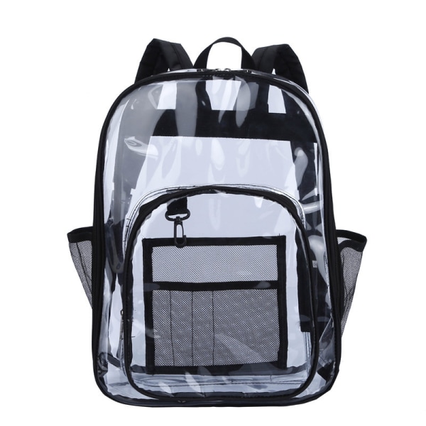 Transparent ryggsäck med vadderade axelremmar Svart