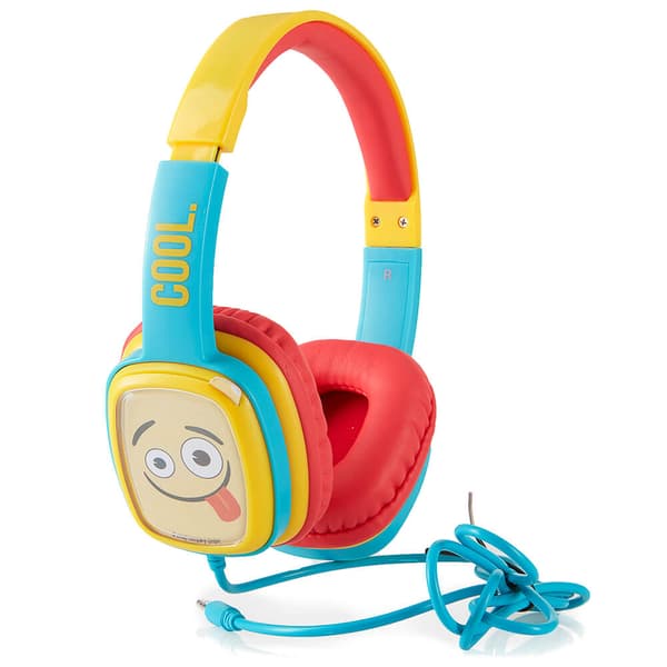 Høretelefoner On-Ear Junior 85db Emoji Blå/Gul