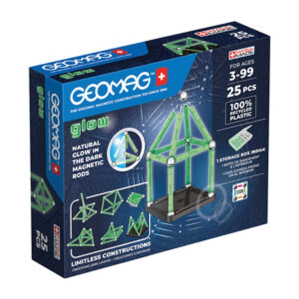 Glow Recycled Magnetic Blocks 25 stycken GEOMAG GEO-328