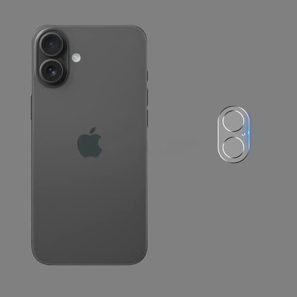 Täysin peittävä 3D-linssisuoja iPhone 17 -puhelimelle, jossa on valaiseva rengas, 2 kpl