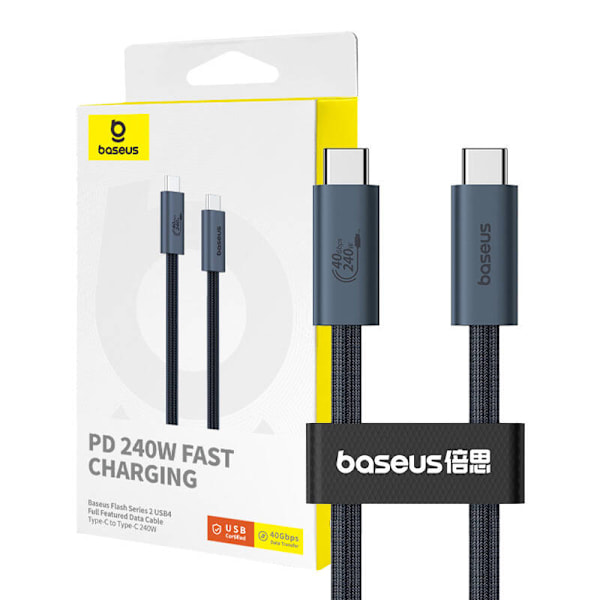 Hurtig opladning USB-C Baseus Flash 240W 1m (sort)