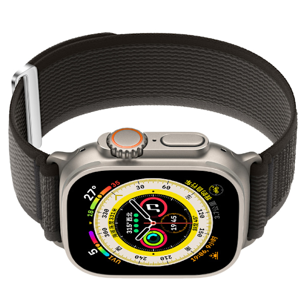 Flettet nylon sportsrem til Apple Watch Sort L