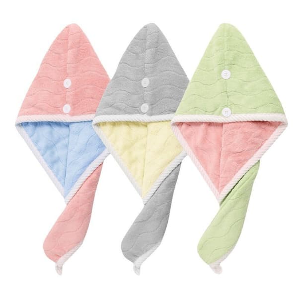 Mjuk duschmössa med dubbla lager av korallfleece Pink Pink