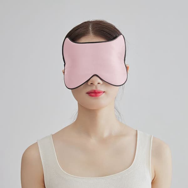Justerbar silke søvnmaske med katteører Pink Pink
