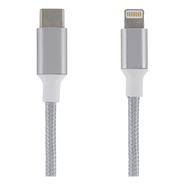 USB-C to Lightning cable, 2m, braided, silver