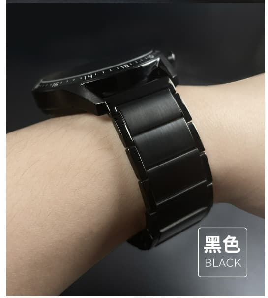 Premium rustfrit stålrem til Huawei GT3/GT4/Watch 3 Pro Black Black