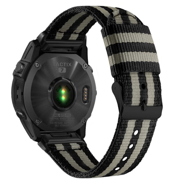 22 mm Nylon Canvas -pikairrotettava kellohihna Garmin Fenix 8/7X Prolle 26 mm
