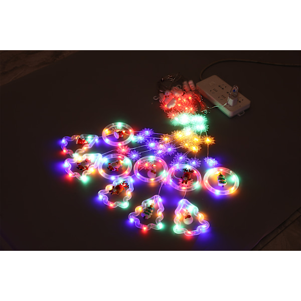 Ring LED-lampor för jul, bröllop, fester och heminredning Önskering med snöflinga + julgransring Färgade lampor