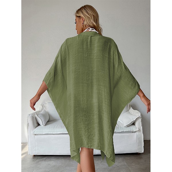 Stilfuld Cardigan Cover-Up i Bomuldsblanding Grøn