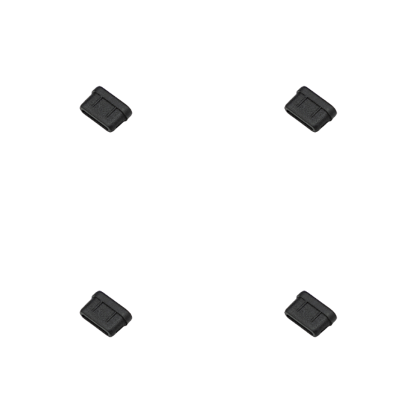 Dammskydd för USB-C-portar, 4-pack Svart