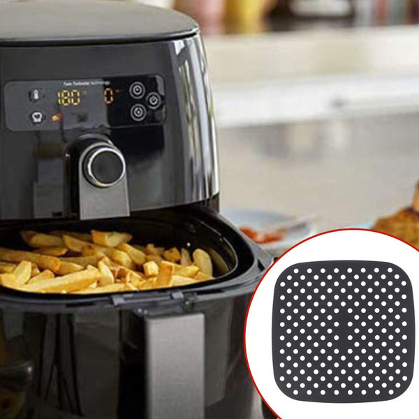 Silikoninlägg för Airfryer fyrkantig 19x19 cm Svart