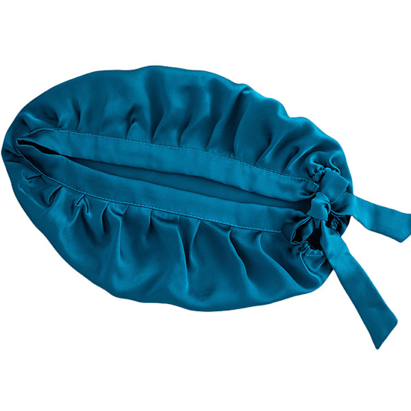 16 Momme Mulberry Silk Sovmössa Blå