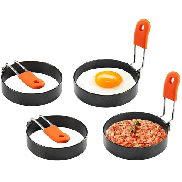 Äggring / omelettform 4-pack rostfritt stål/silikon