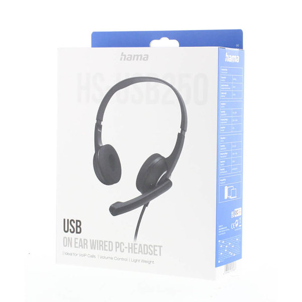 Headset PC Office Stereo On-Ear HS-USB250 V2 Svart