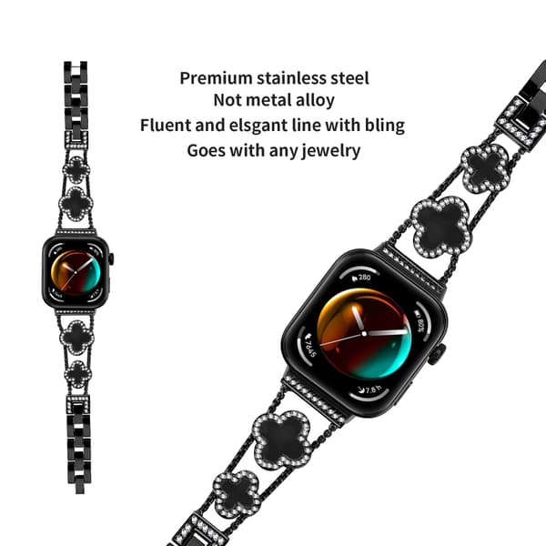 Huawei Fit 3 Clover Chain Strap Black Black