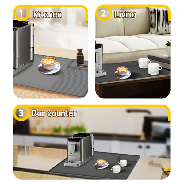 Silikonmatta för Kaffemaskin Svart