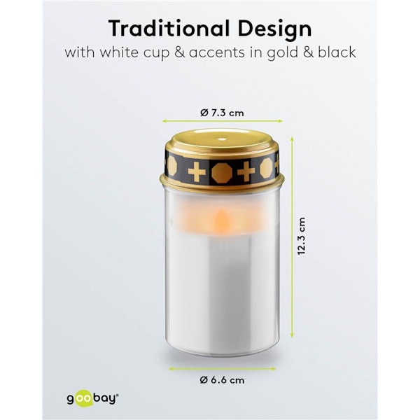 LED gravlys med timer, hvid