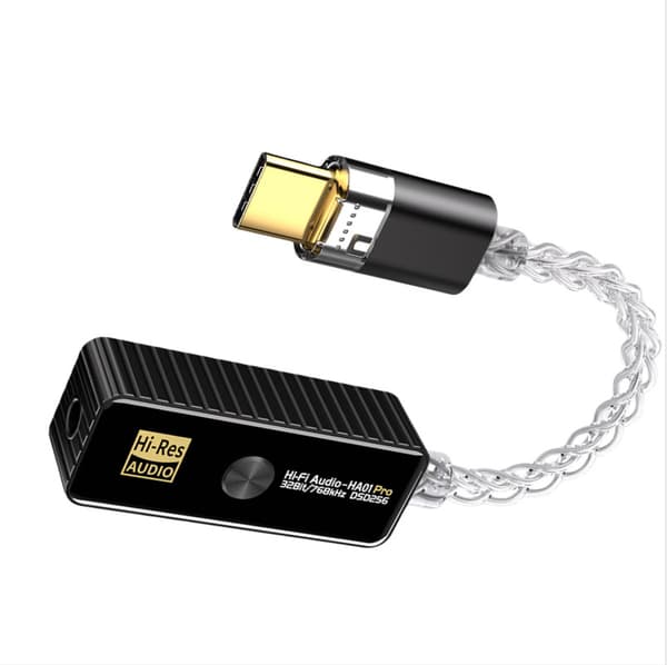 BJ06-Pro (HA01 PRO) Typ-C till 3,5 mm hörlursadapter Black Black