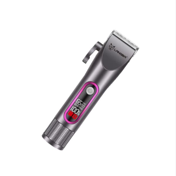 Professionel Kæledyrstrimmer med Keramisk Blad og LED-Display til Hunde og Katte Grey Grey