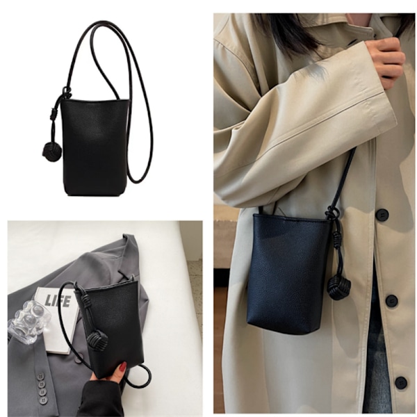 Chic Mini Crossbody telefonväska för kvinnor Svart