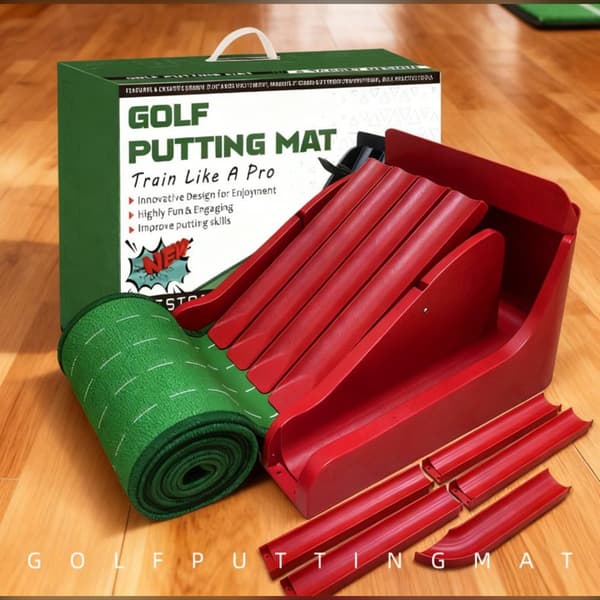 Golf Putting Trainer med Multi-Track System för Precisionsövning Red Red