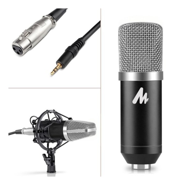 Podcasting Microphone with Boom Arm kit, black