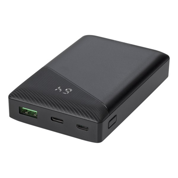 Power bank 10 000 mAh, 1x USB-C PD, 1x USB-A Fast Charge Svart