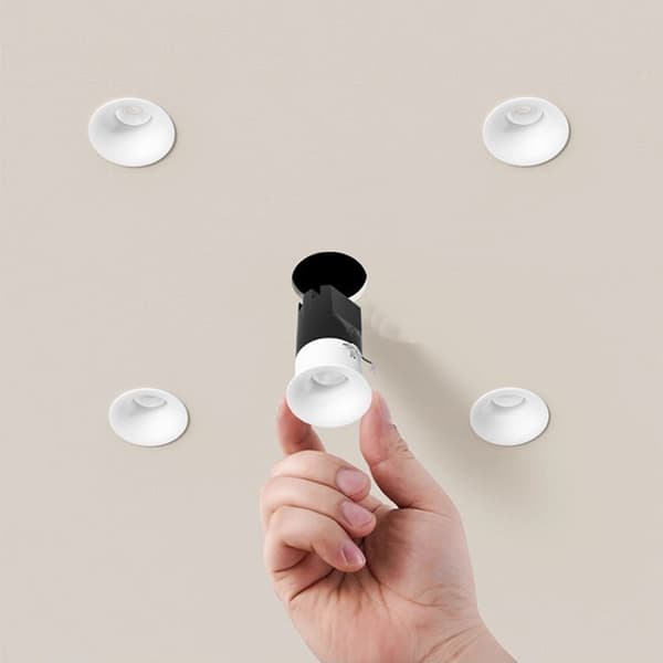 2-Pack LED Infälld Downlight - Platt Vit Kopp 10W Spotlight, 45mm Utskärning - 4000K Neutral Vit